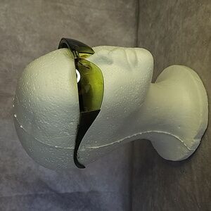 Vintage Chanel Goggle Flaps Glitter Dark Metallic Green Gold Sunglasses c694 52